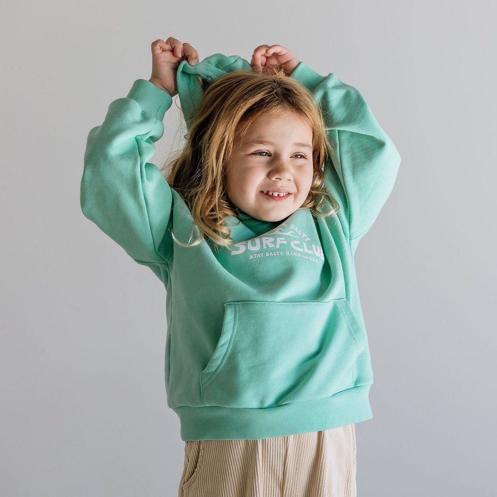 Kids oversized French terry hoodie, perfect for beach days and surf hangs