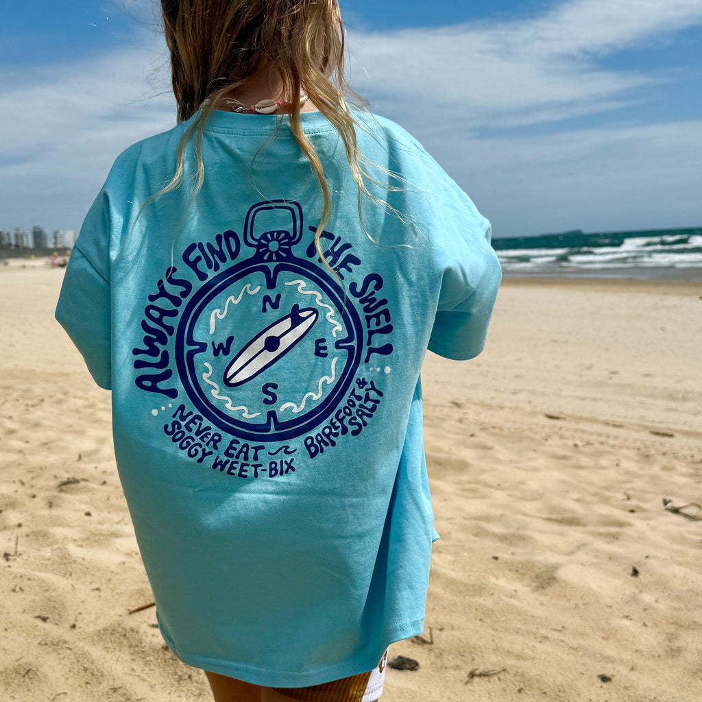 surf clothing, surf clothes Australia, baby beach clothes, salty, oversized t shirt, oversized tee, surf clothes, retro surf tee, vintage style tee, australian surf fashion, women owned surf brand, small business surf brand, surf shirt, screenprint shirt, surf tee, surf top, surf brand Australia, beach clothes, salty, vintage surf clothes, retro surf clothes, surf shop, sunshine Coast, sunshine Coast small business, surf shop sunshine coast