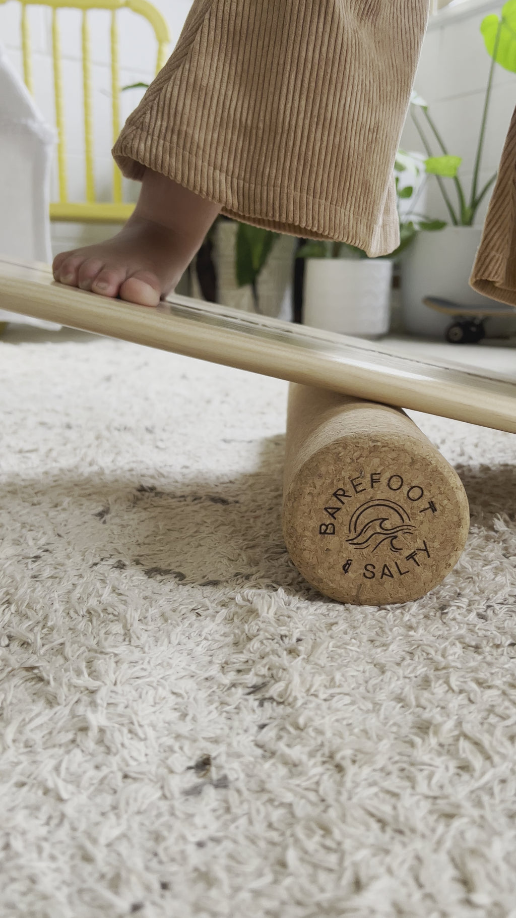 ALAVA Wooden Balance Board With Natural Cork Roller Scandinavian